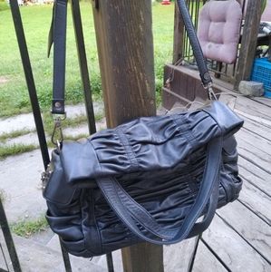 Donald J. Pliner Leather Pleated Shoulder bag.
